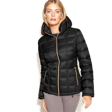 michael michael kors hooded packable down puffer coat